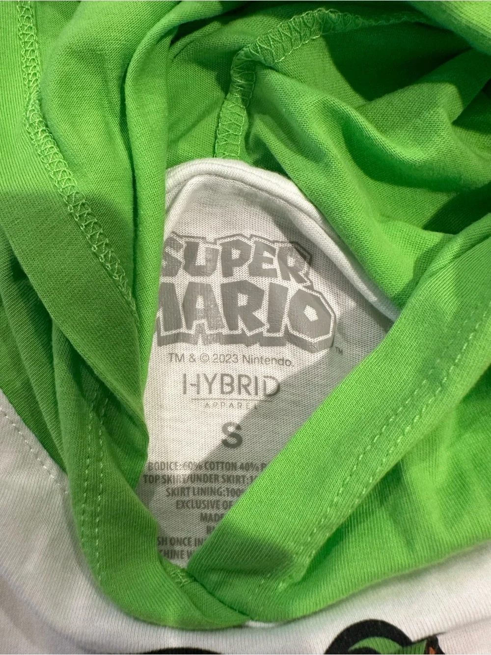 Green yoshi Hooded Tutu Dress for Kids - Yoshi-Inspired Costume small